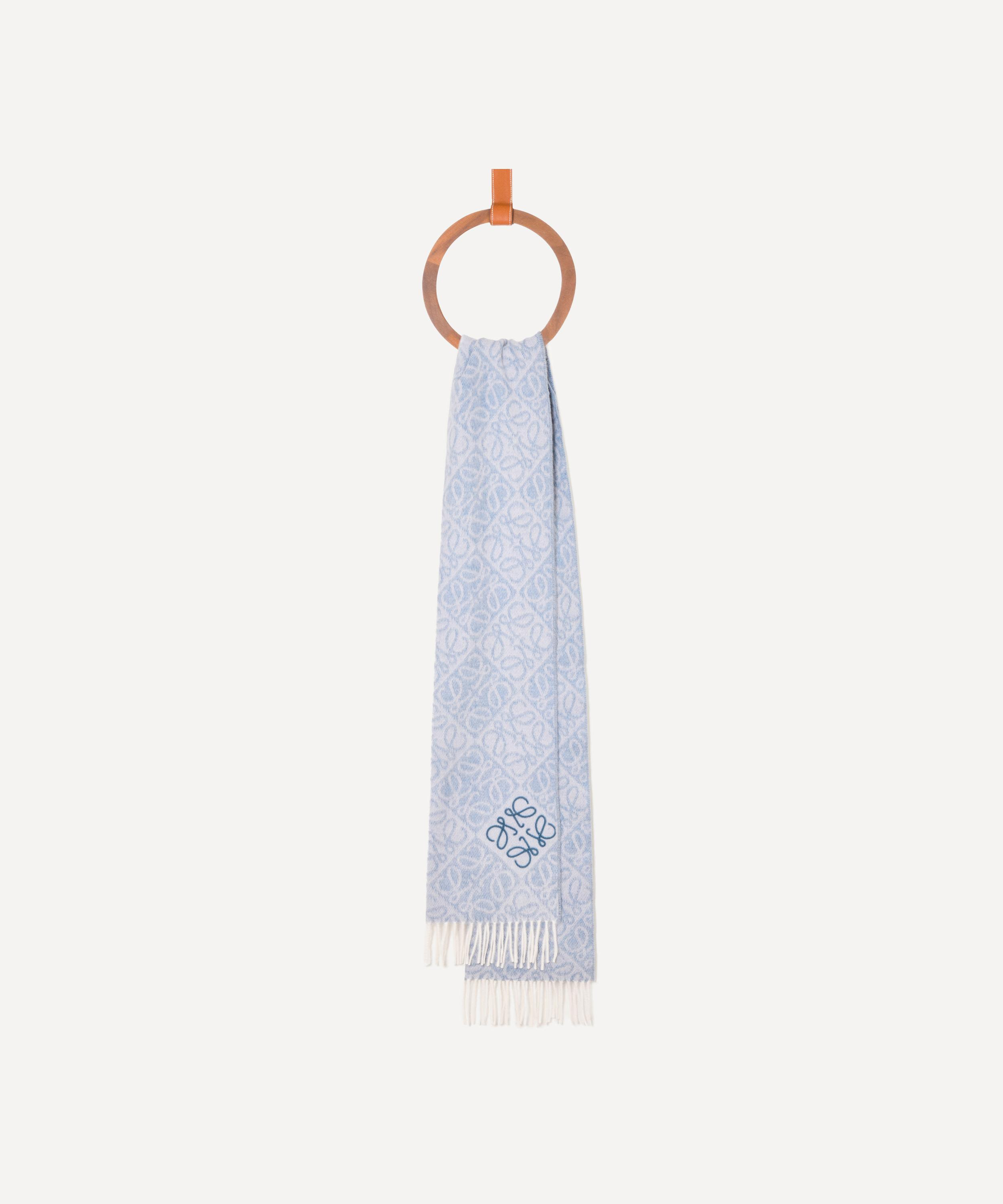 Light Blue Anagram Wool-Blend Scarf - 3