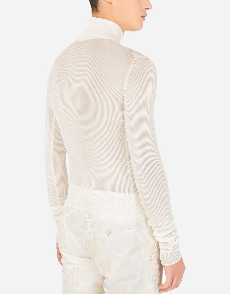 Ribbed viscose turtle-neck sweater 5