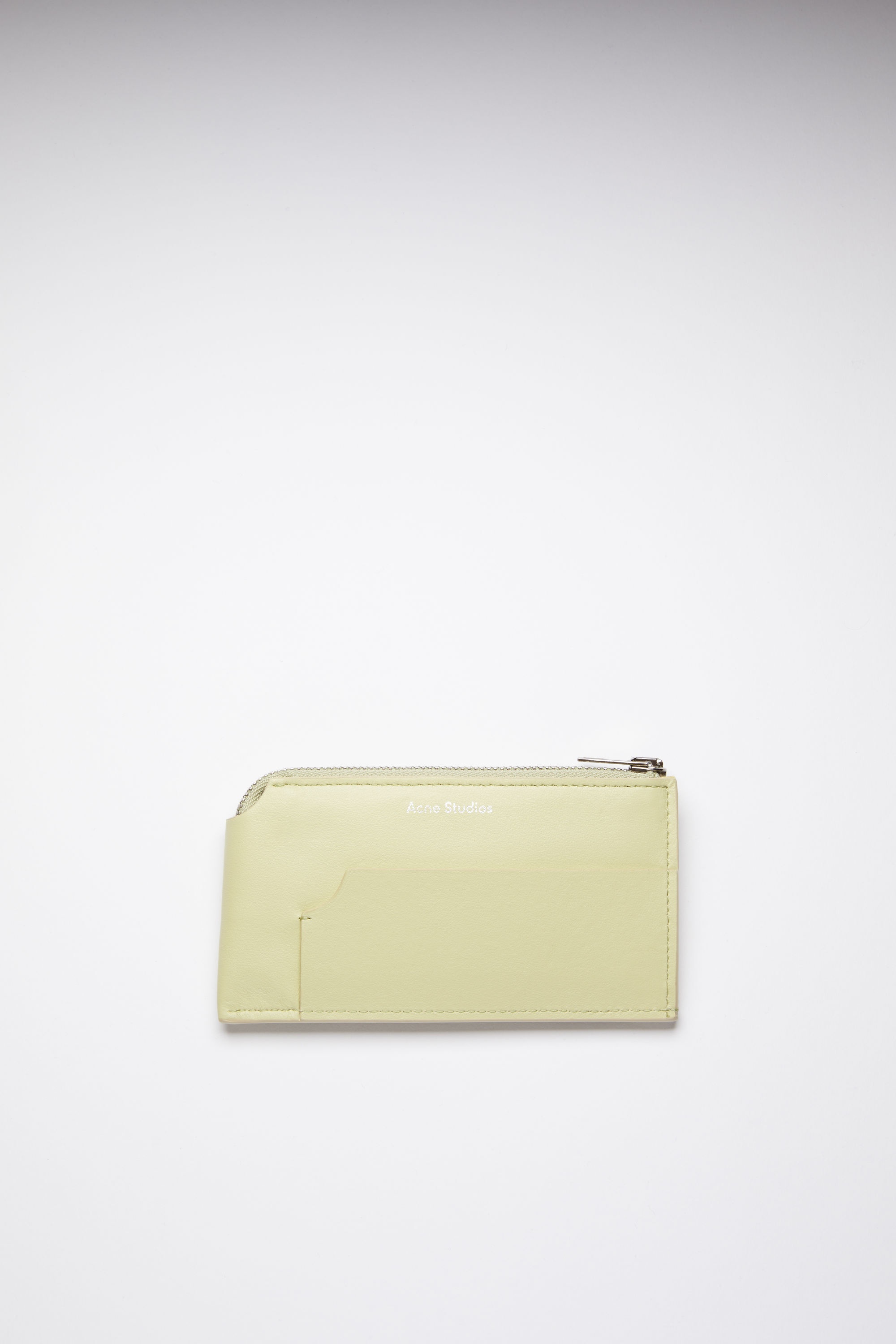 Zippered card wallet - Dusty green - 1