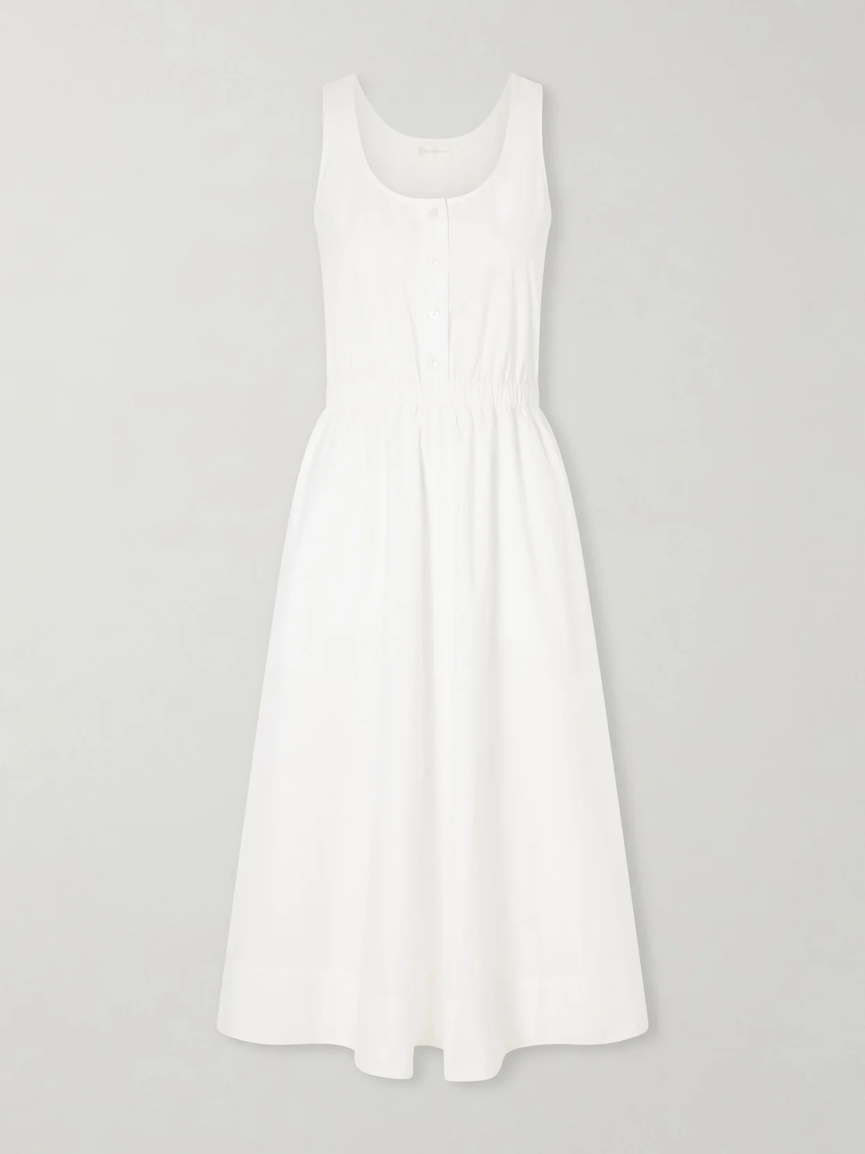 Daphne Gathered Cotton-poplin Midi Dress - 1