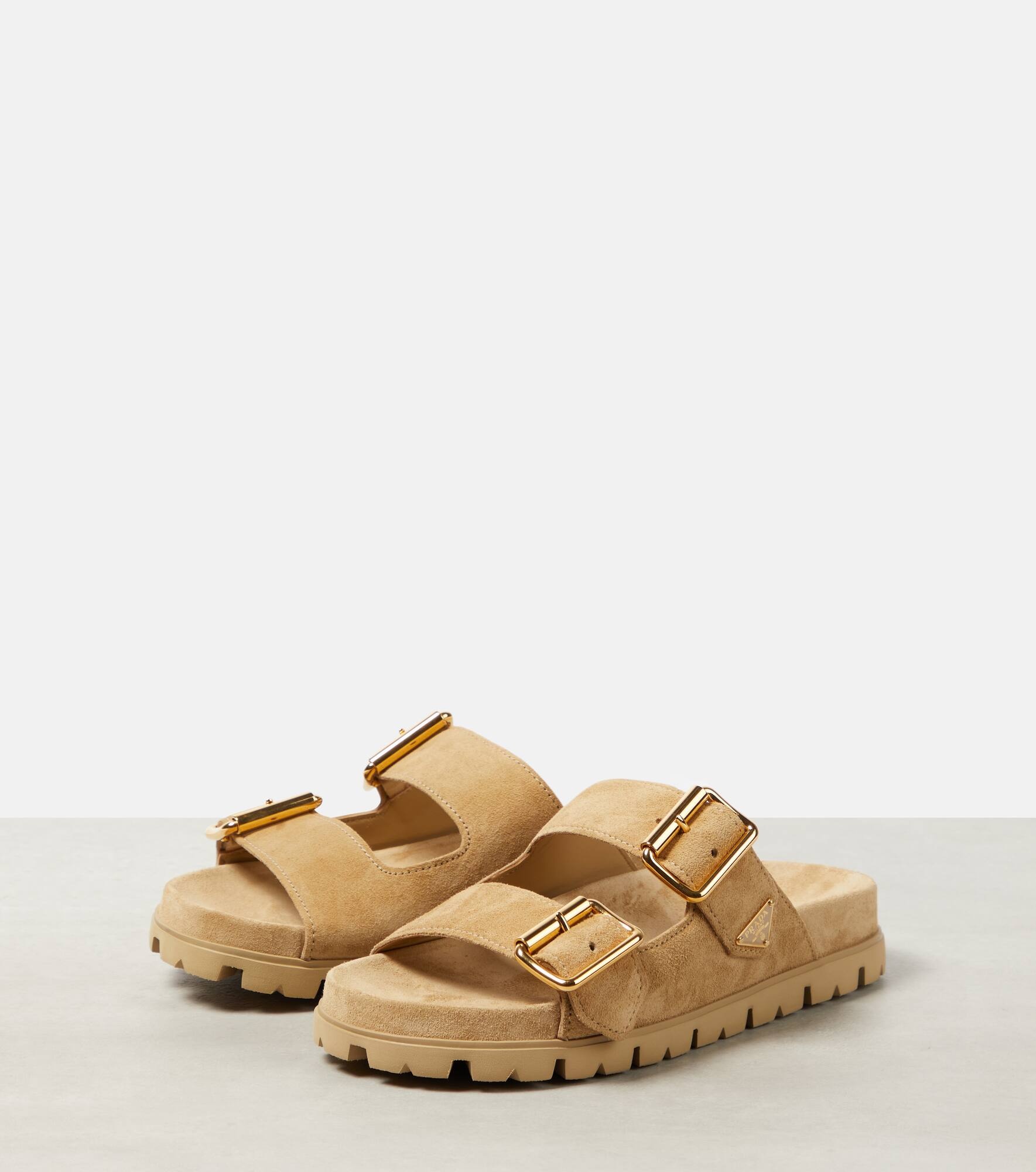 Logo suede sandals - 5