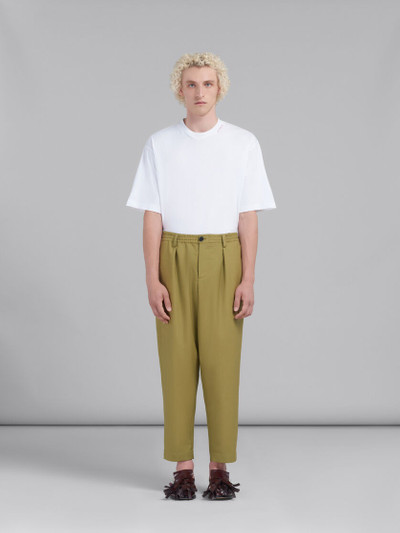 Marni GREEN TROPICAL WOOL TROUSERS WITH DRAWSTRING WAIST outlook