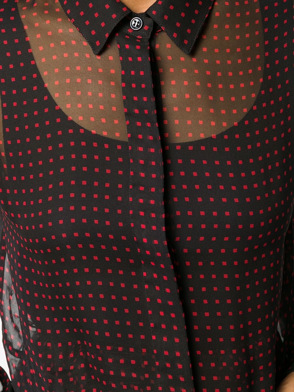 polka dots sheer shirt - 5