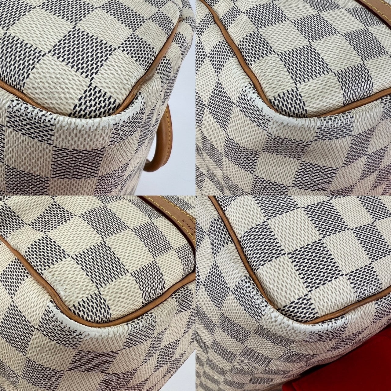 LOUIS VUITTON Speedy Bandouliere 30 Damier Azur Shoulder Hand Bag Added Insert Preowned - 10