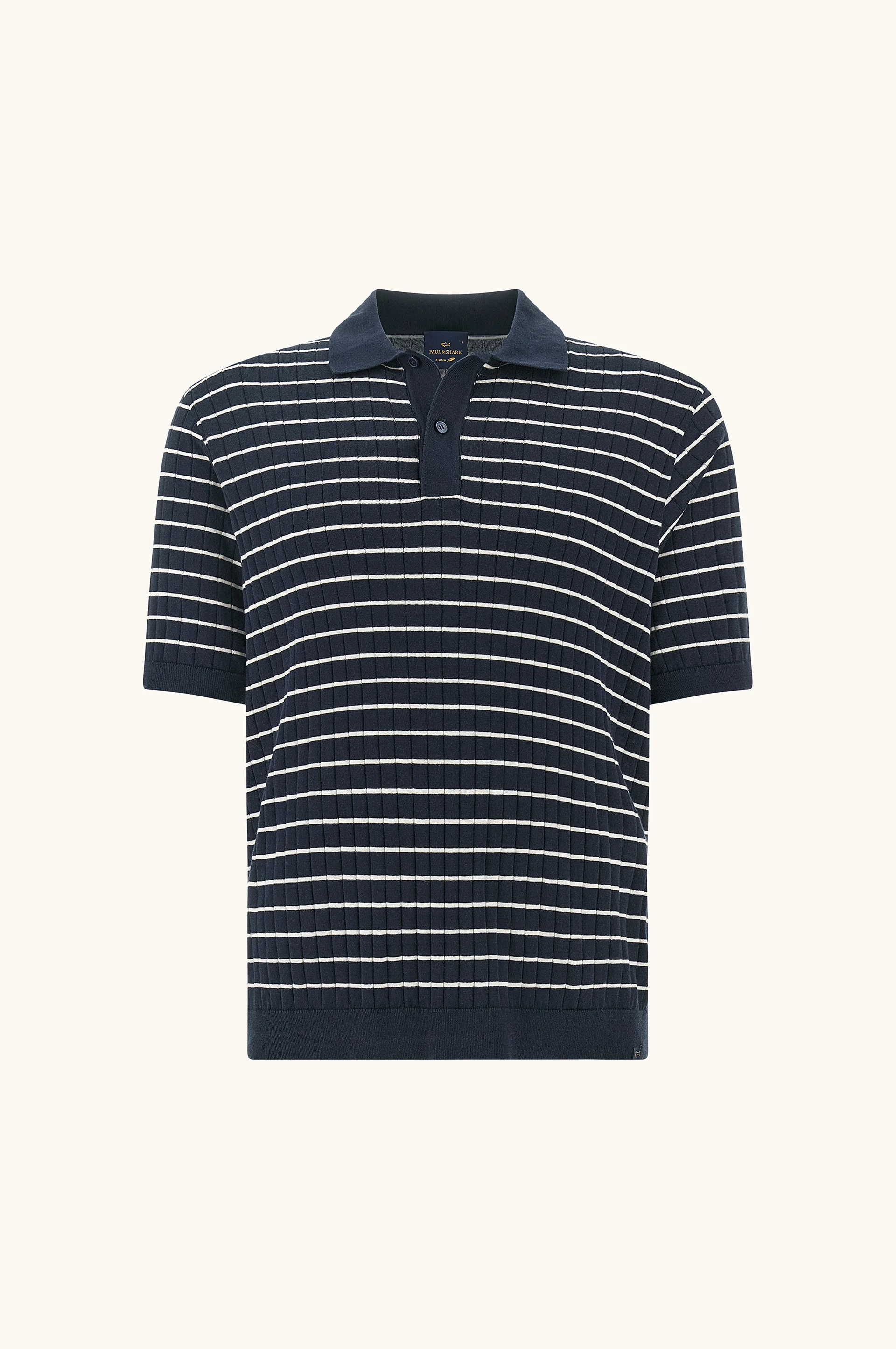 POLO IN PIUMA COTTON WITH STRIPED PATTERN - 1