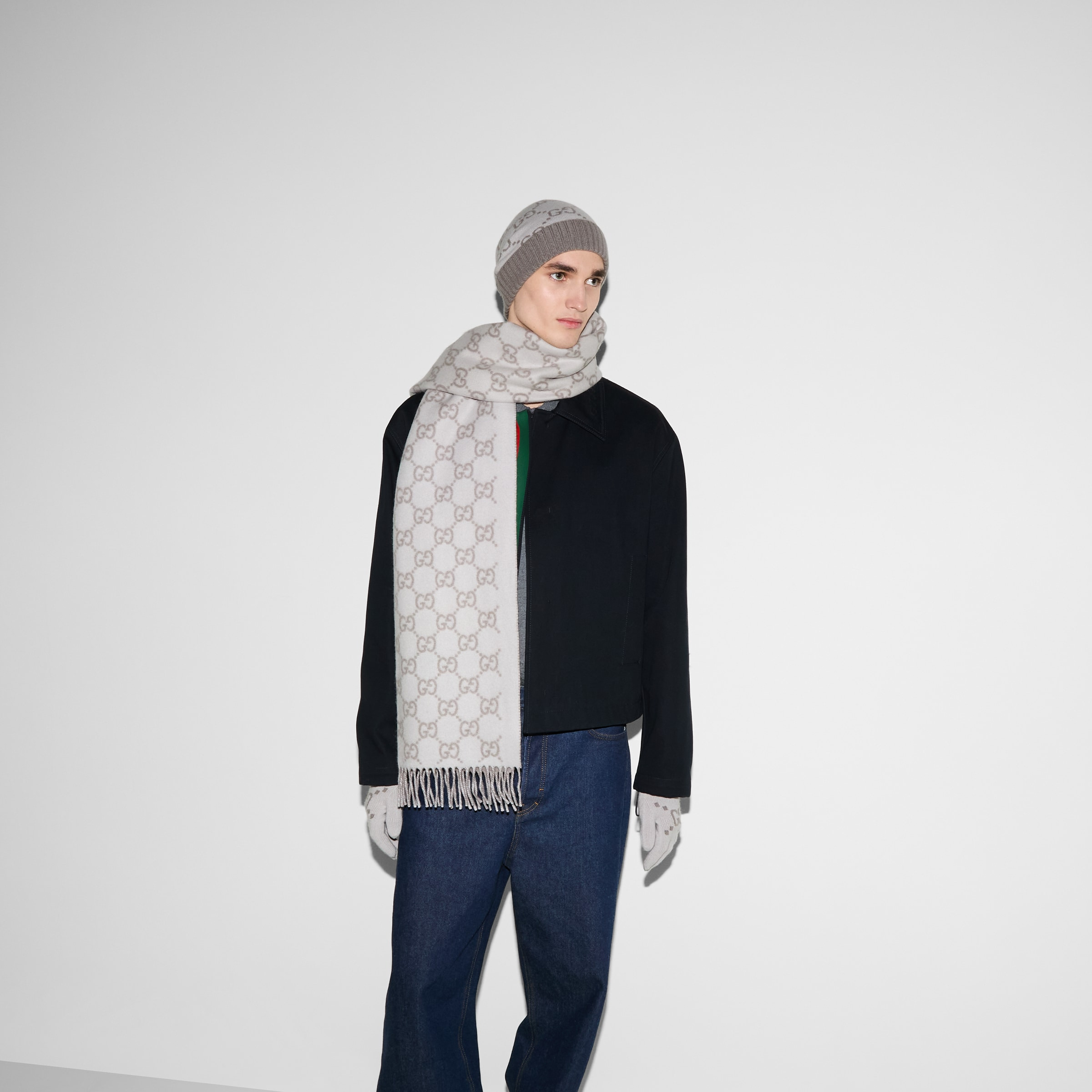 GG cashmere shawl - 3