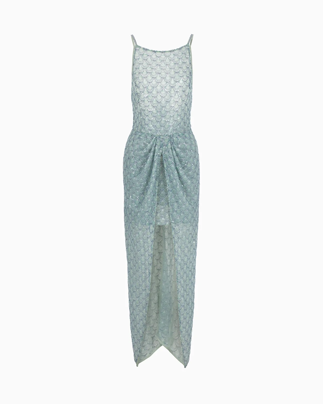 Embroidered-tulle long dress - 1