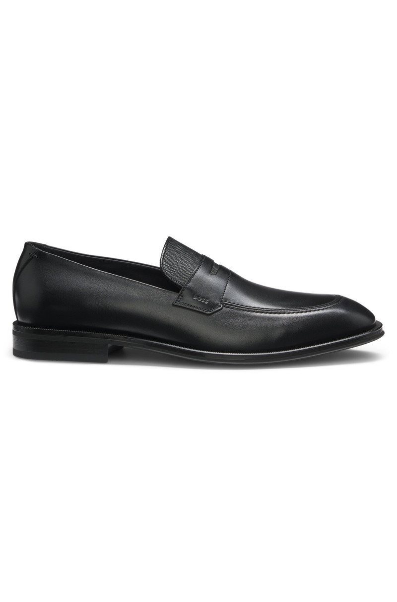TEXTURED-TONGUE LOAFERS IN LEATHER 1