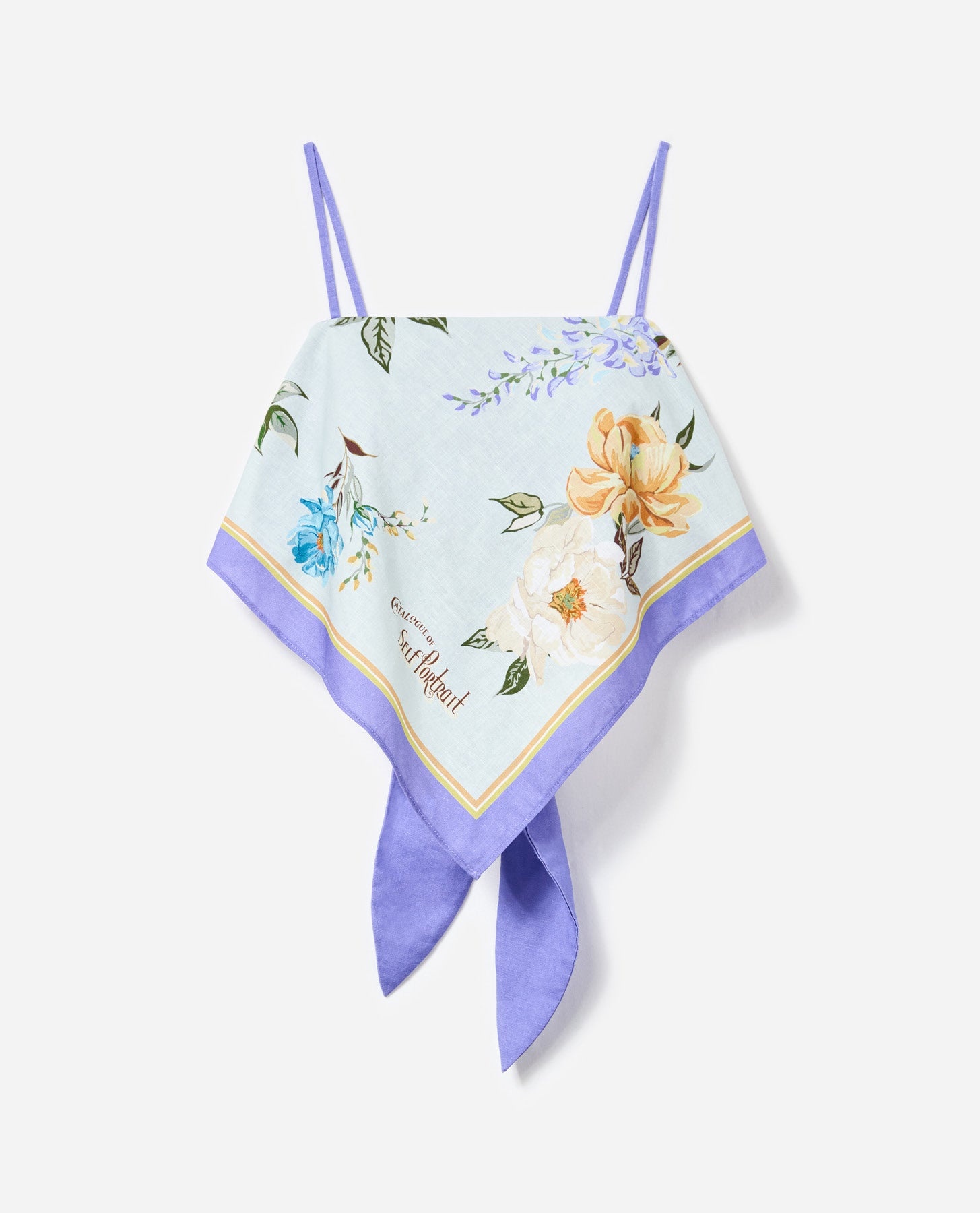 Blue Floral Linen Top - 6