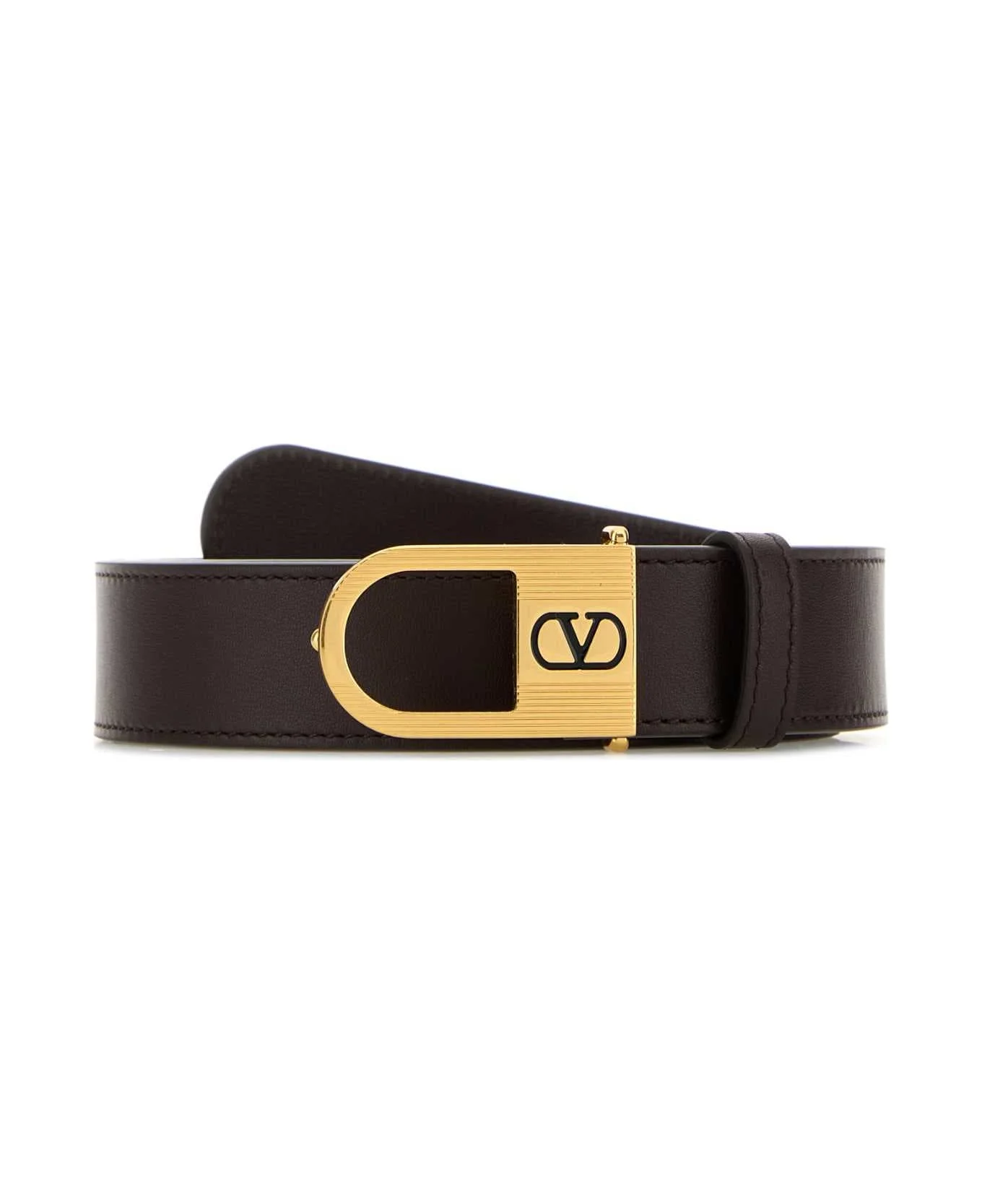 Chocolate Leather Vlogo Signature Belt - 1