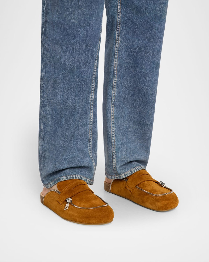 JW Anderson Men's Suede Biker Loafers outlook