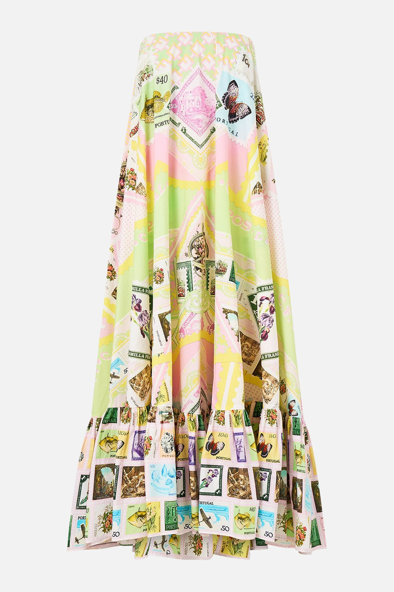 STRAPLESS MAXI WITH RUFFLE HEM - 1