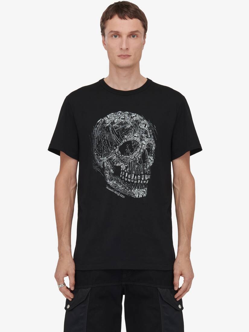 Men's Crystal Skull T-shirt in Black/white - 5