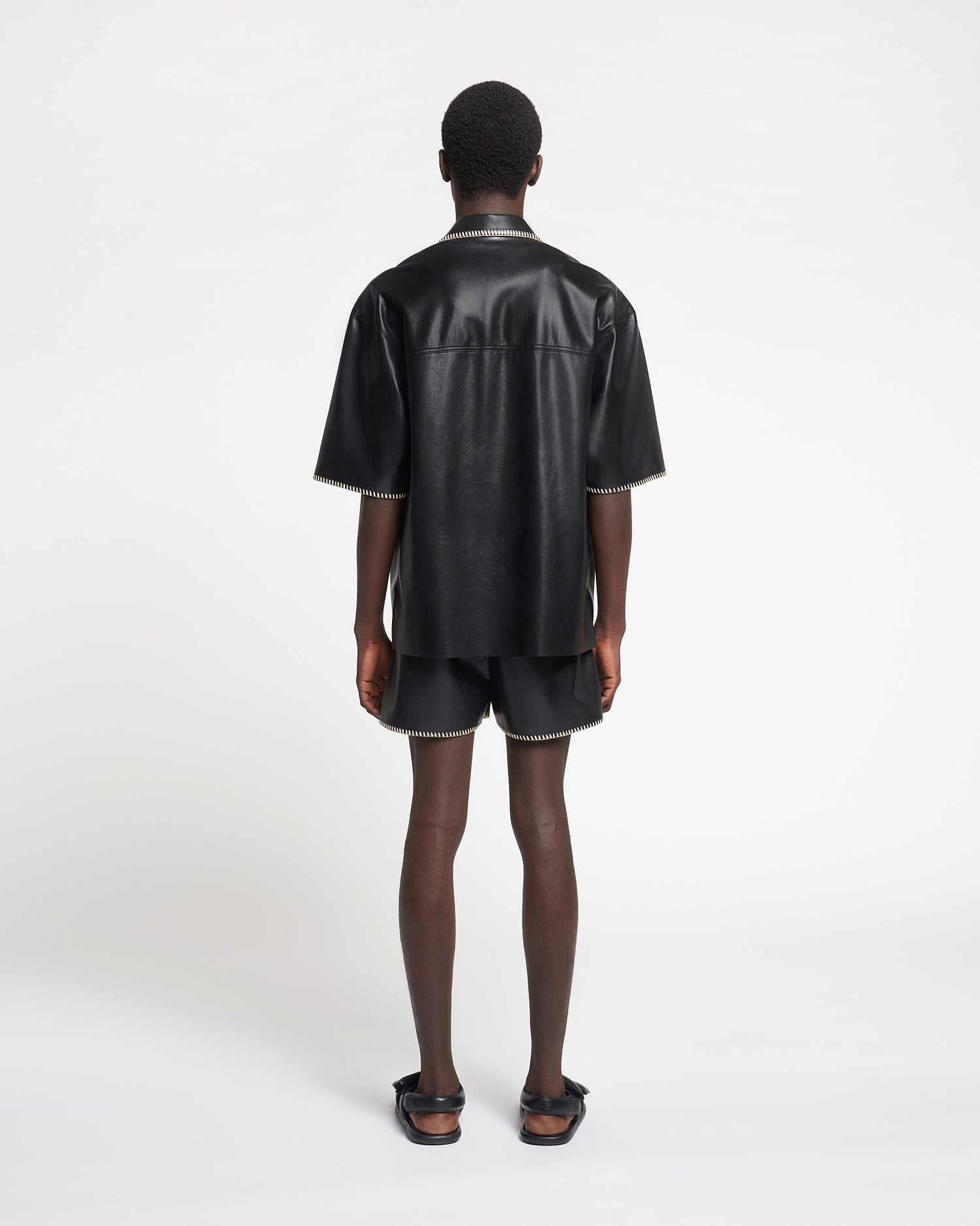 Raffia-Trimmed Okobor™ Alt-Leather Jacket - 4