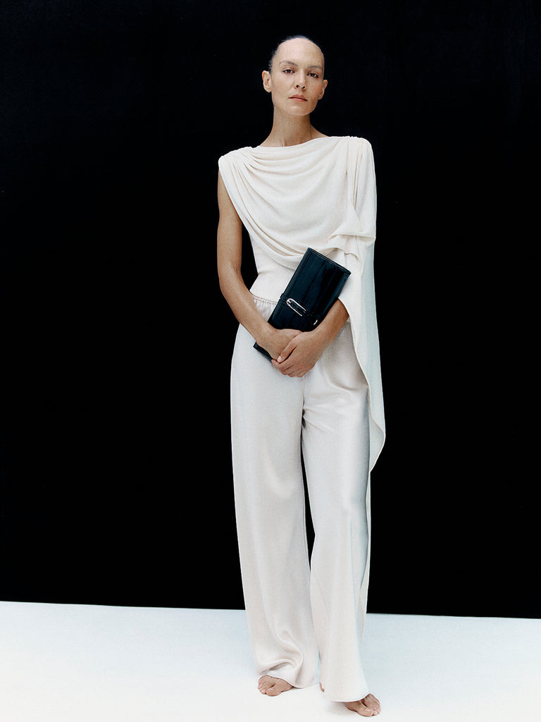 BELTED CLUTCH BLACK EEL - 2