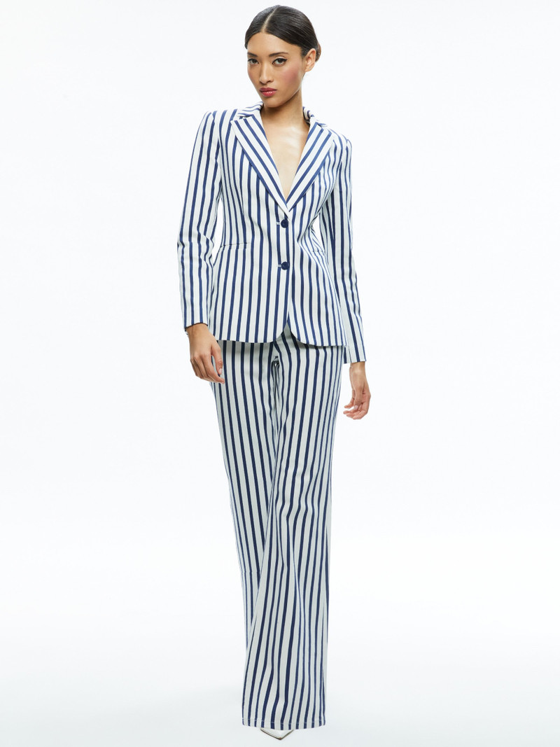 Alice + Olivia BREANN LONG FITTED TWO BUTTON BLAZER outlook