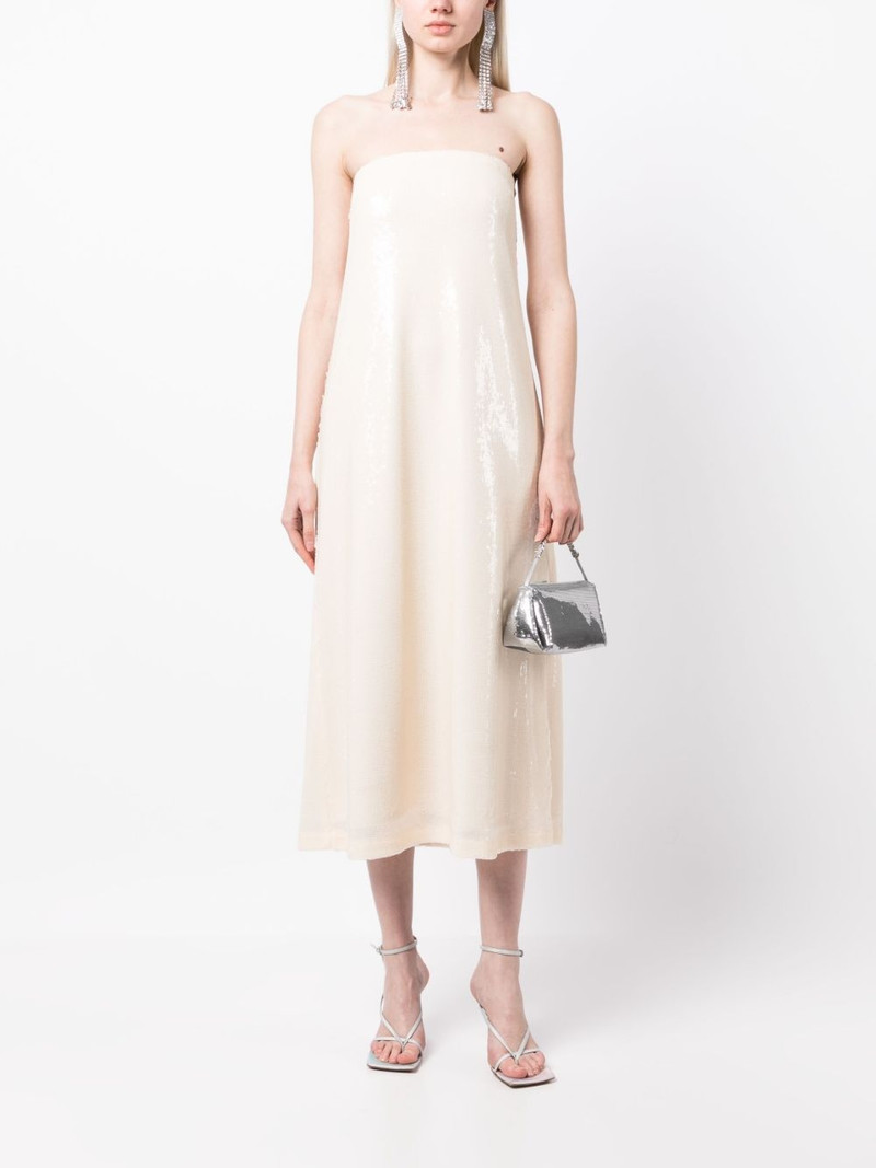 rokh shimmer semi-sheer midi dress outlook