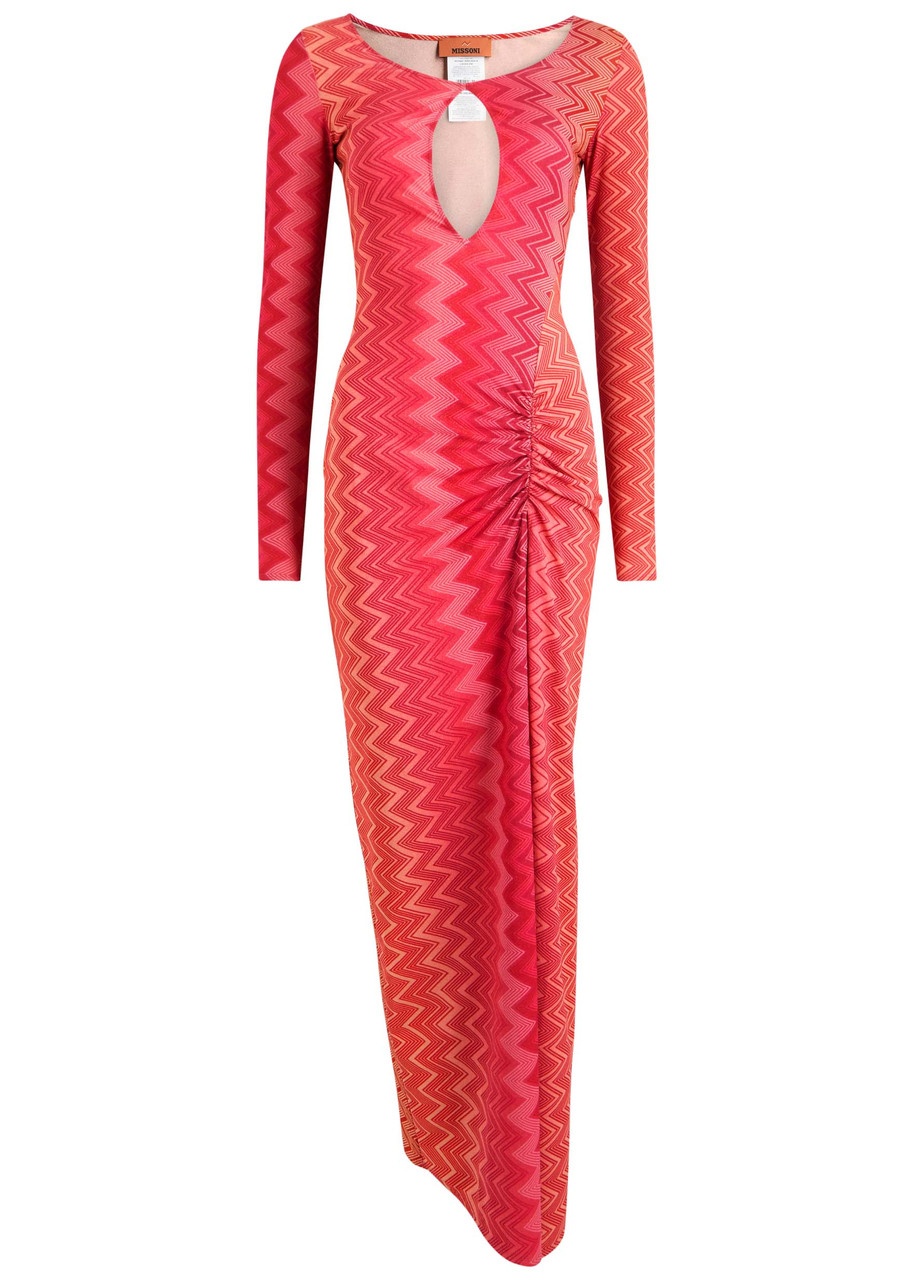 Missoni Zigzag-printed Lamé Maxi Dress - 1