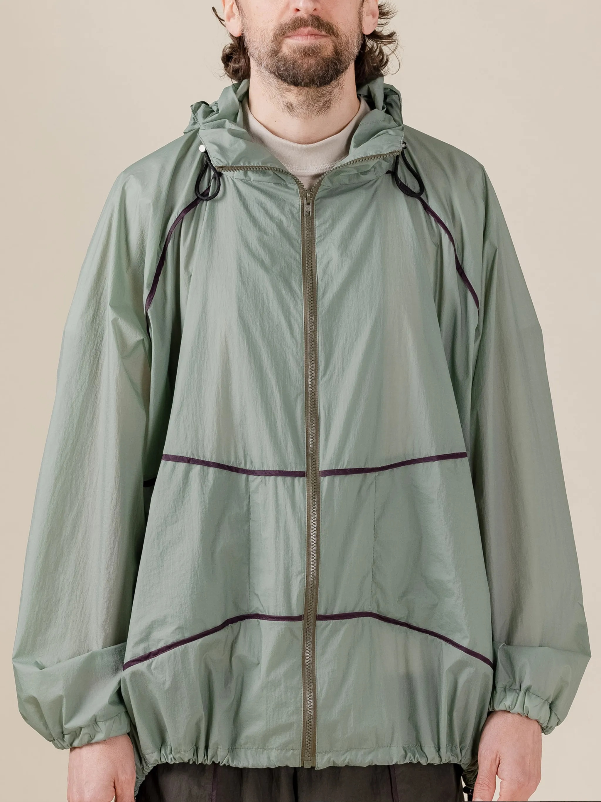 THIS THING OF OURS | FLORA TROPIC GREEN TAPED WINDBREAKER - 2