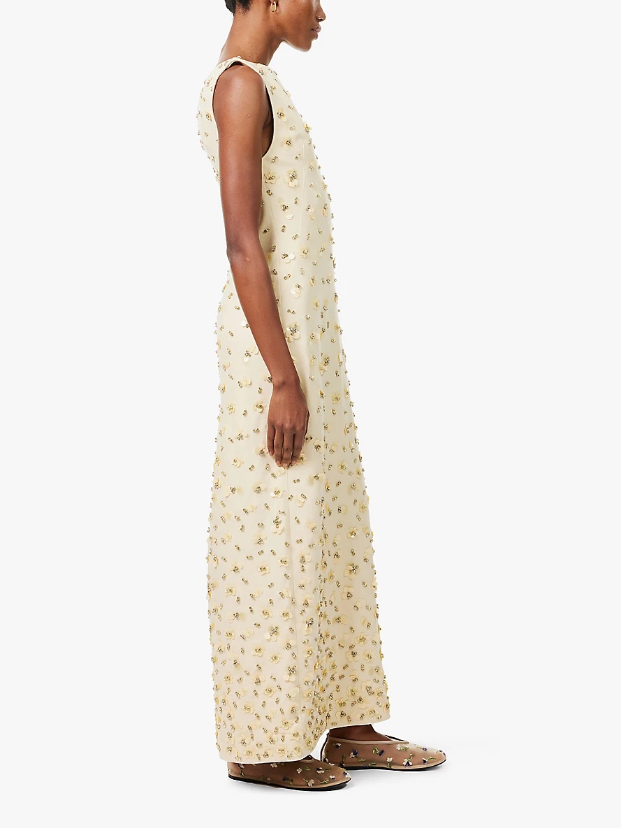 Claudia embellished woven midi dress - 3