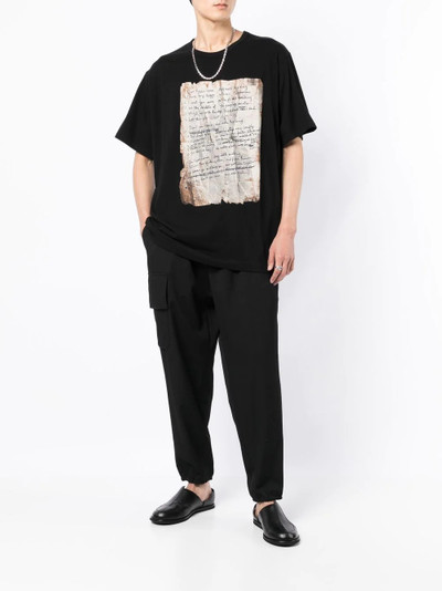 Yohji Yamamoto paper-print detail T-shirt outlook