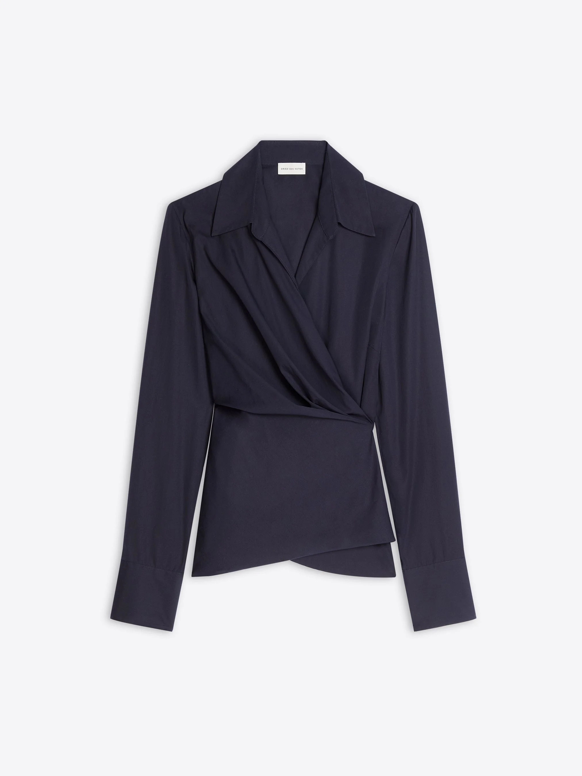 FITTED COTTON WRAP SHIRT - 1