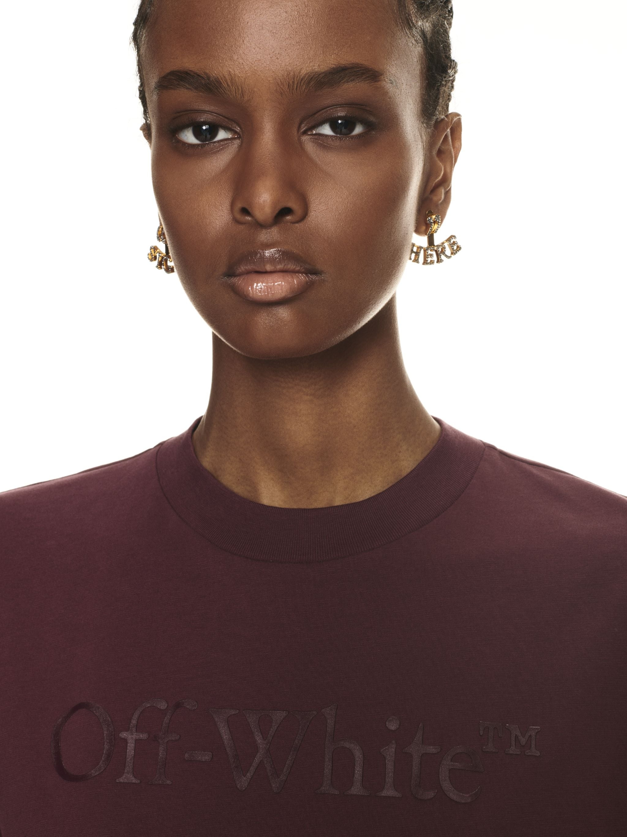 Thick Big Logo Basic Tee Burgundy Burgu - 5