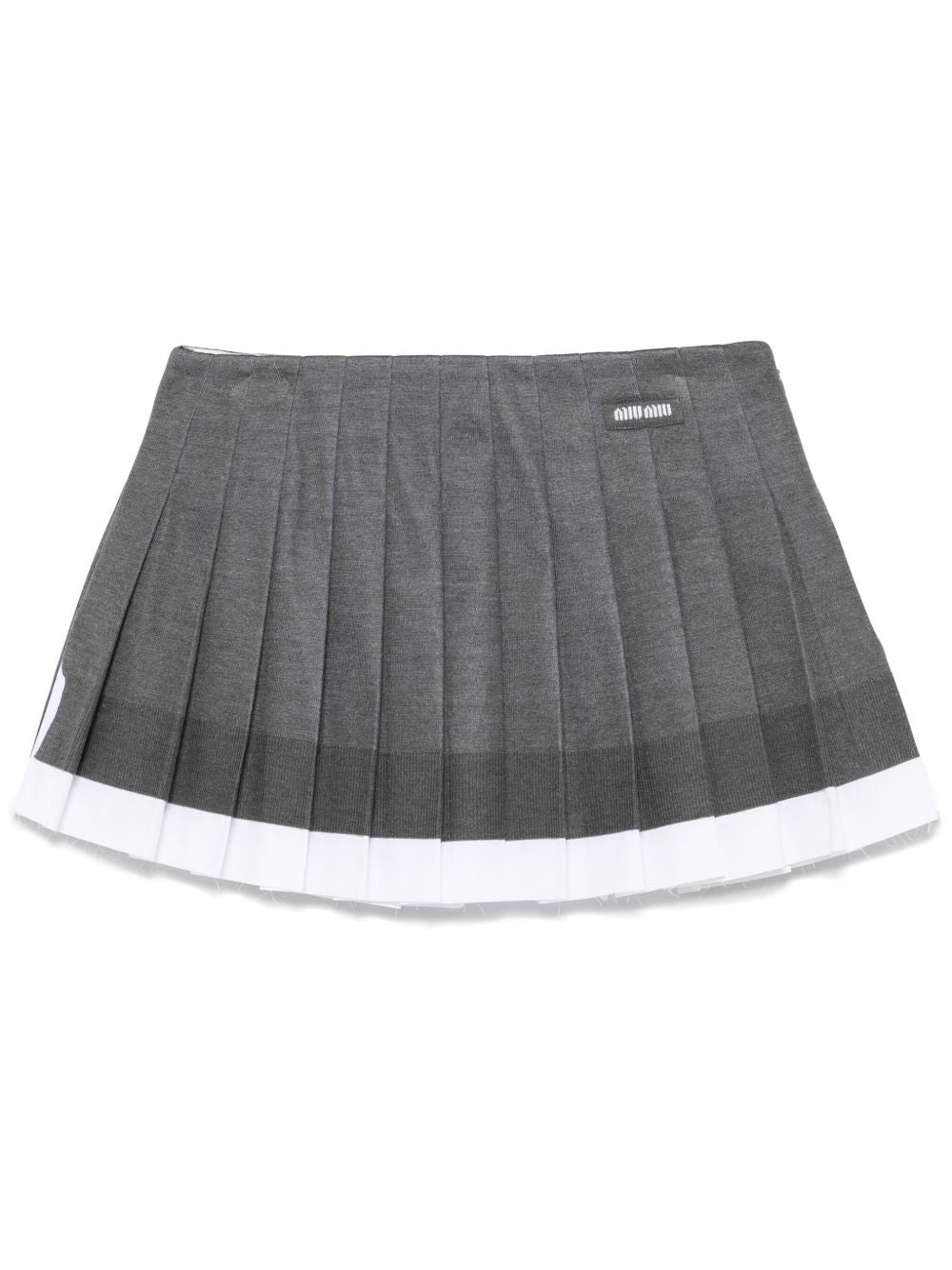 Miu Miu Women Poplin Knit Mini Skirt - 1