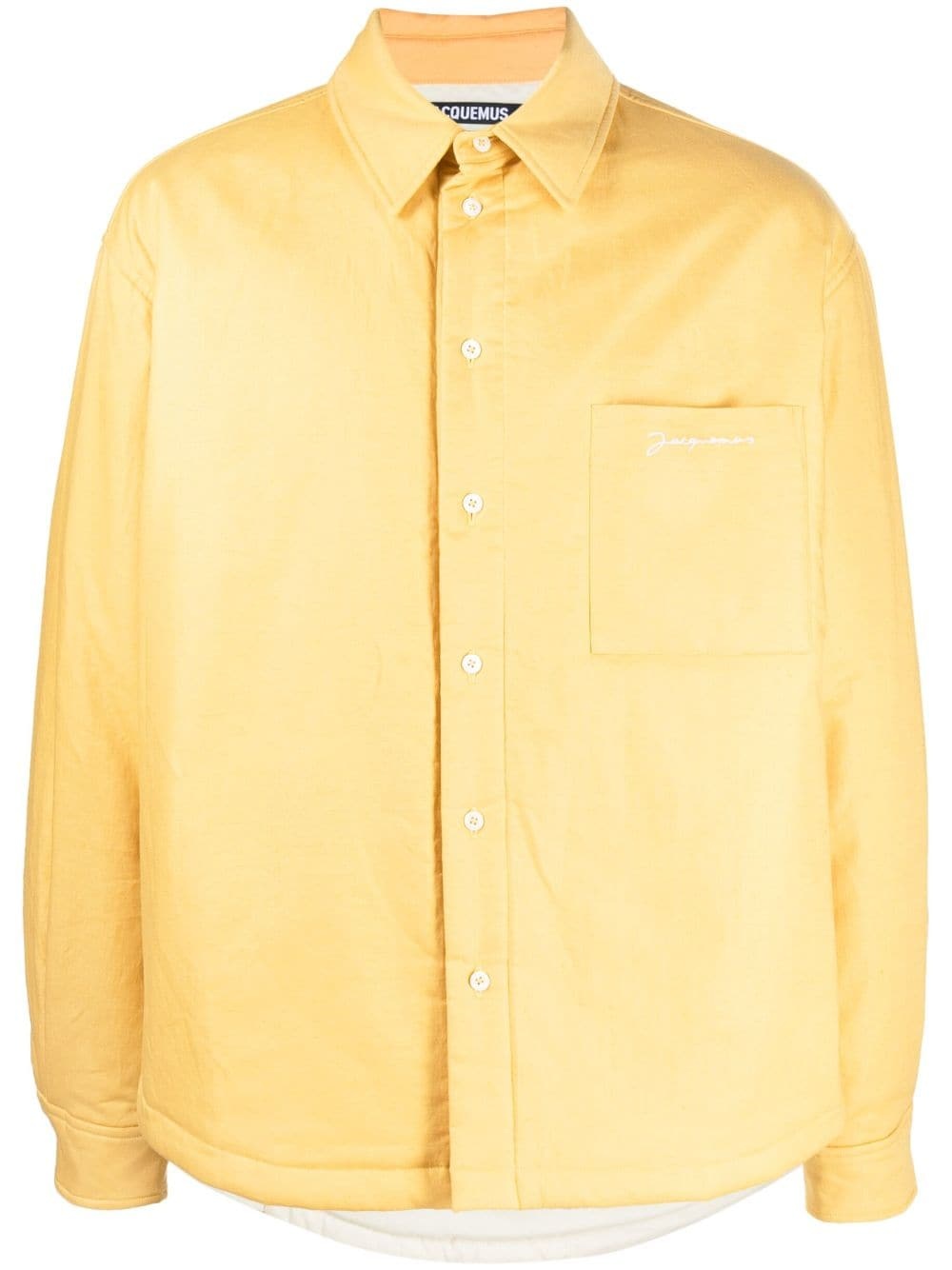 embroidered-logo button-fastening jacket - 1