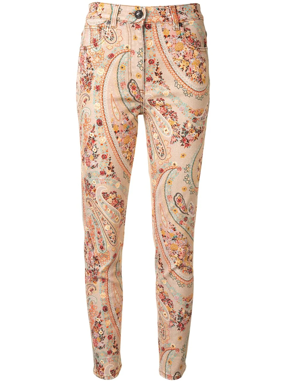 paisley-print skinny jeans - 1