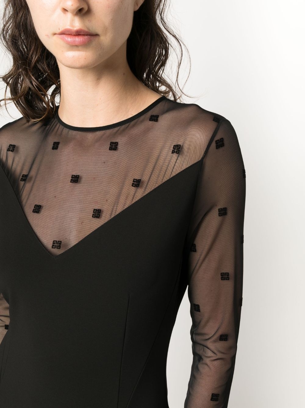 logo-jacquard midi dress - 5