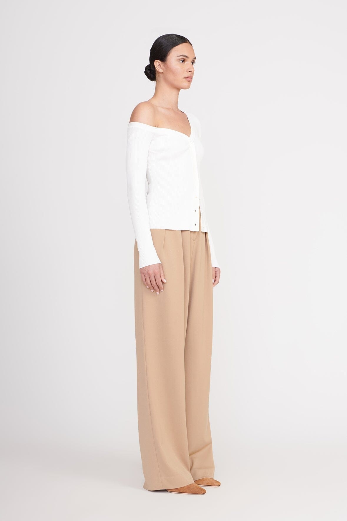 STAUD CRAFTSMAN SWEATER IVORY - 3