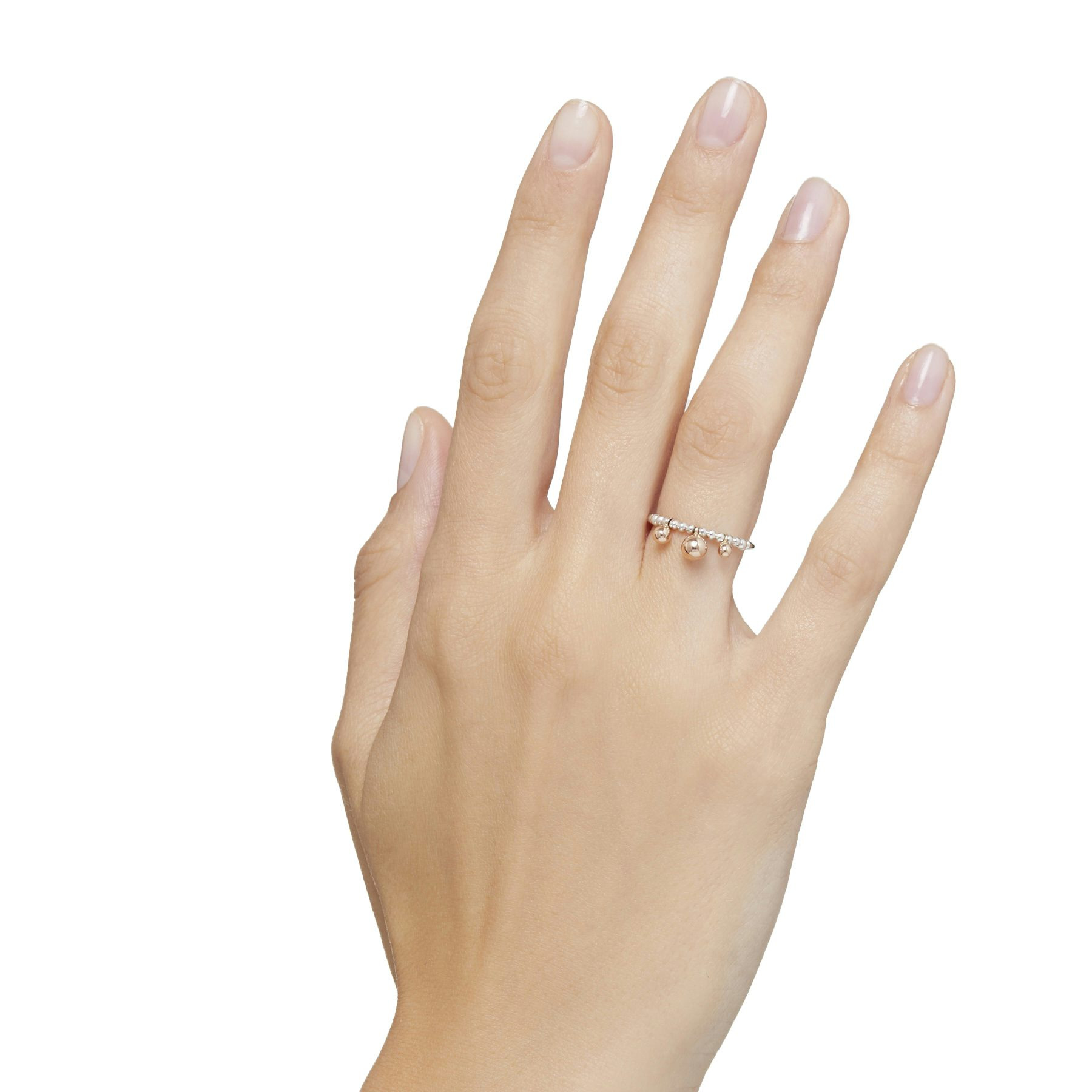 SILVER & ROSE GOLD BOLLICINE RING - 4