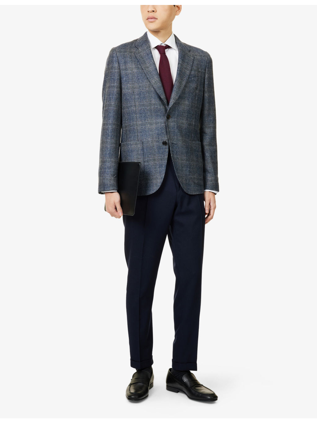 Prince Of Wales Check Long-Sleeve Wool Jacket - 2