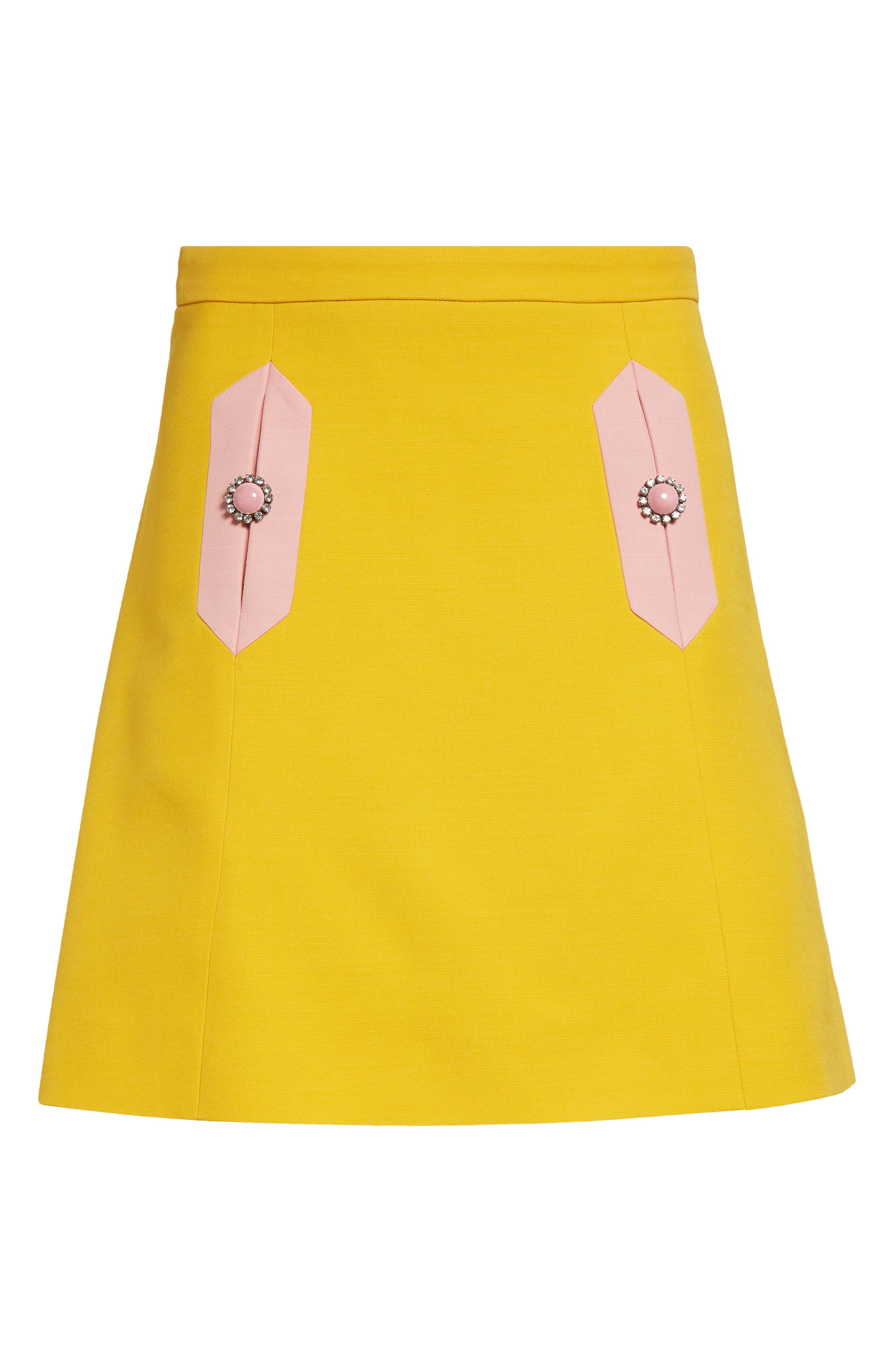 Valentino Garavani Contrast Pocket Crepe Couture Skirt in Pale Rose at Nordstrom - 6