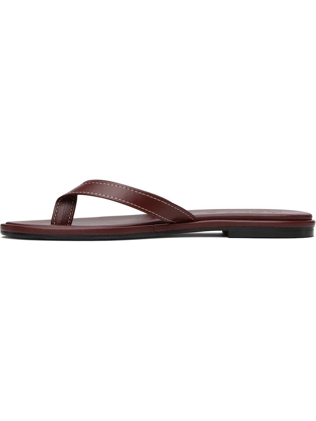 Burgundy Melody Leather Toe-Post Flip-Flops - 3