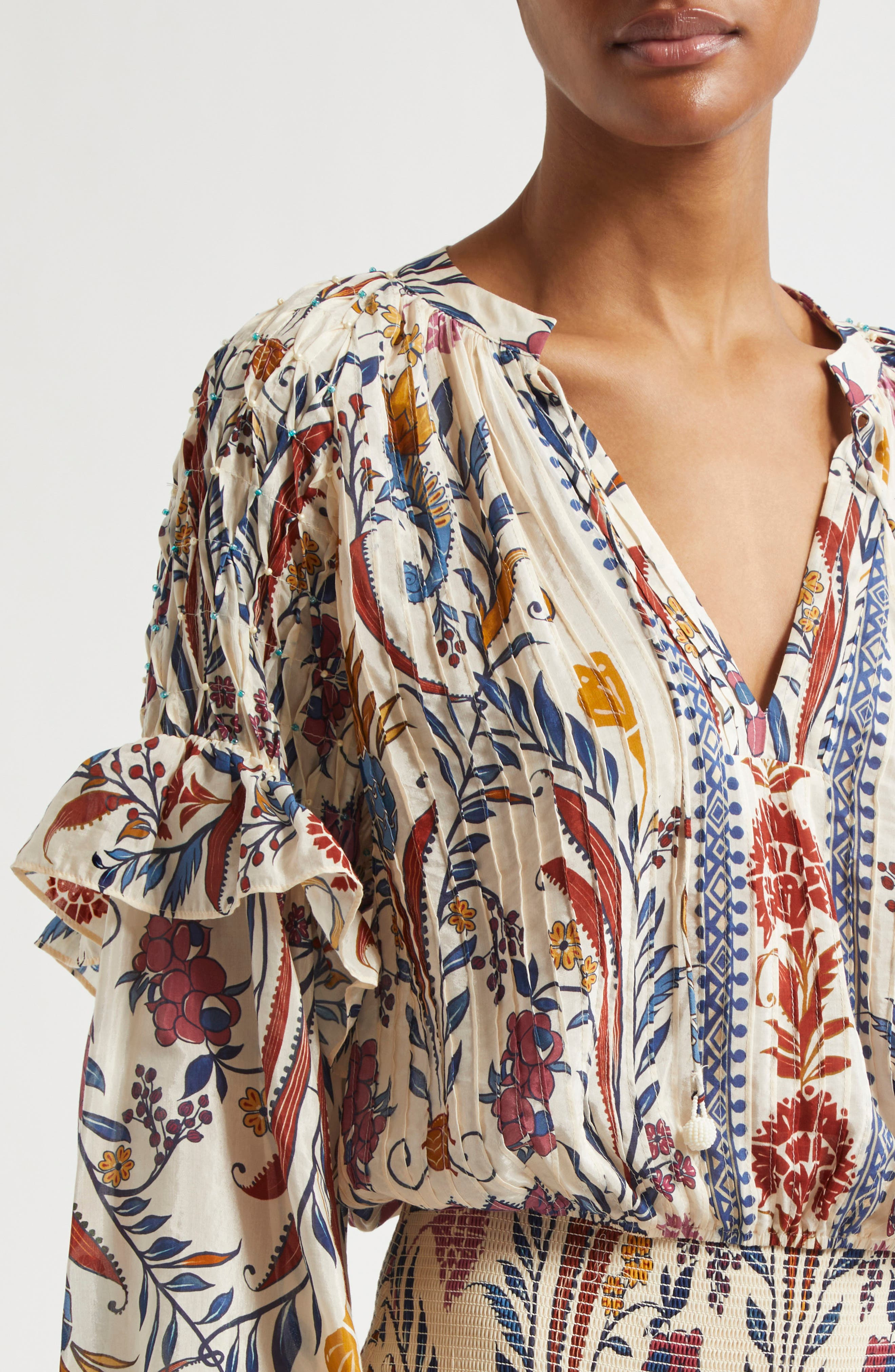 FARM Rio Romantic Lightness Ruffle Top in Romantic Lightness C at Nordstrom - 5