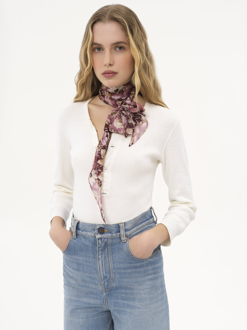 Chloé THE CHLOÉ ROSES BANDEAU SCARF IN SILK CHARMEUSE outlook