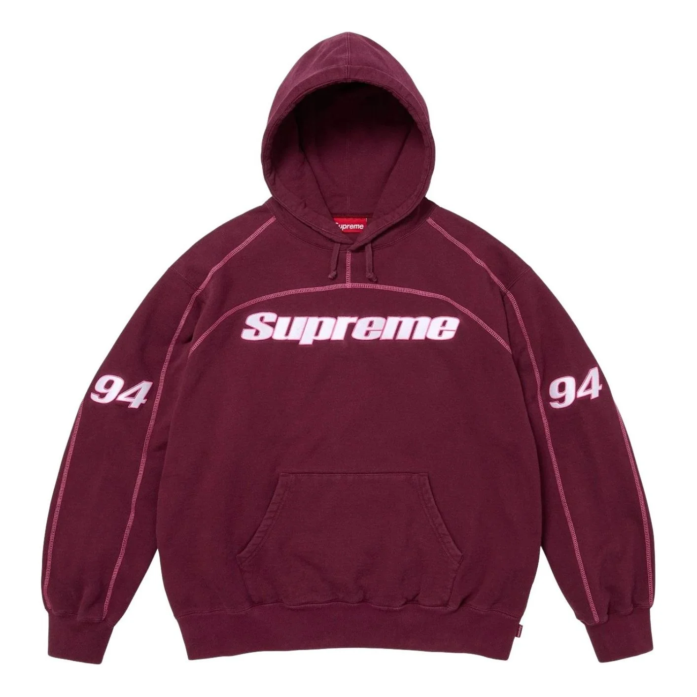Supreme FW25 Overlock Hooded Sweatshirt 'Burgundy' FW25SW84-BURGUNDY - 1