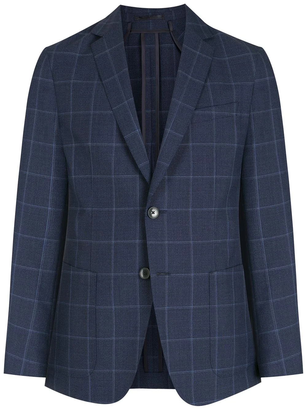 checked wool blazer - 1