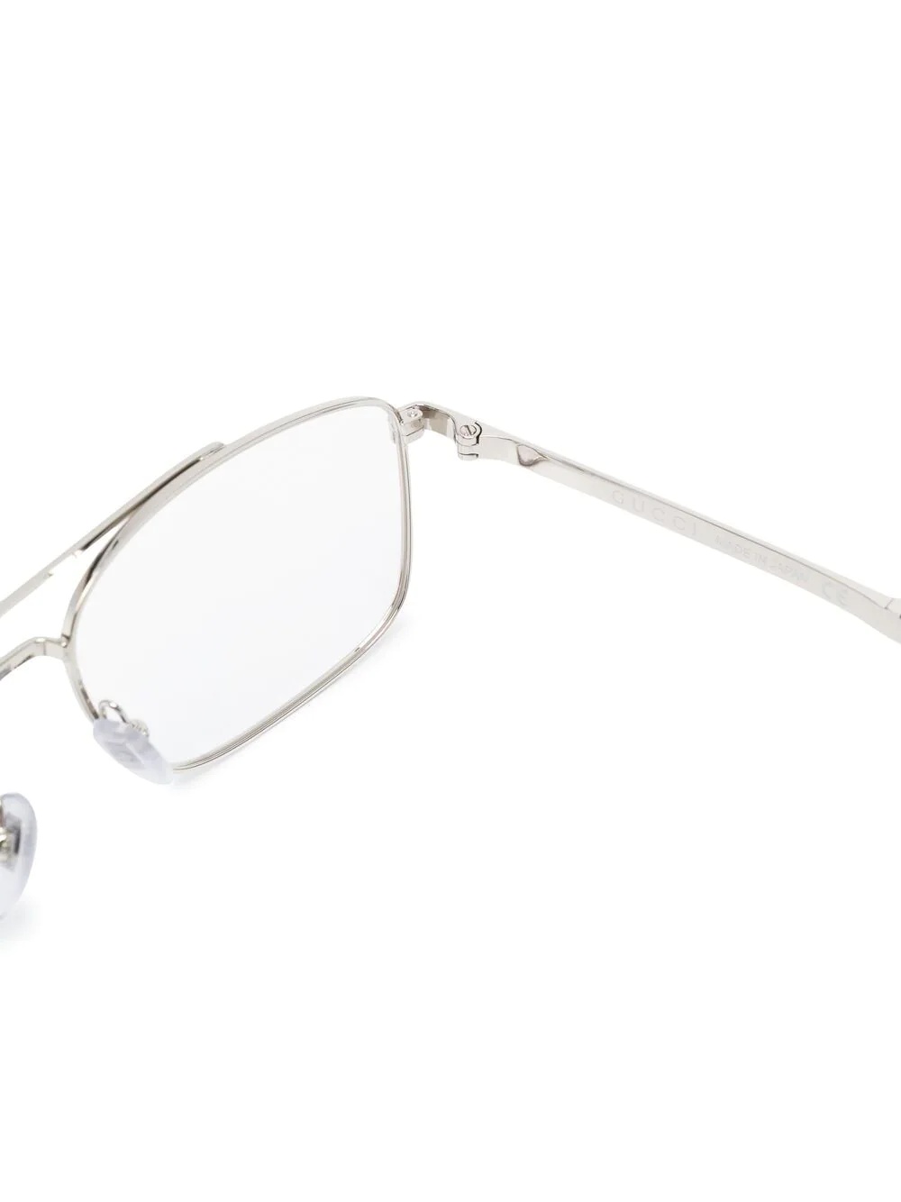 aviator-frame clear glasses - 3