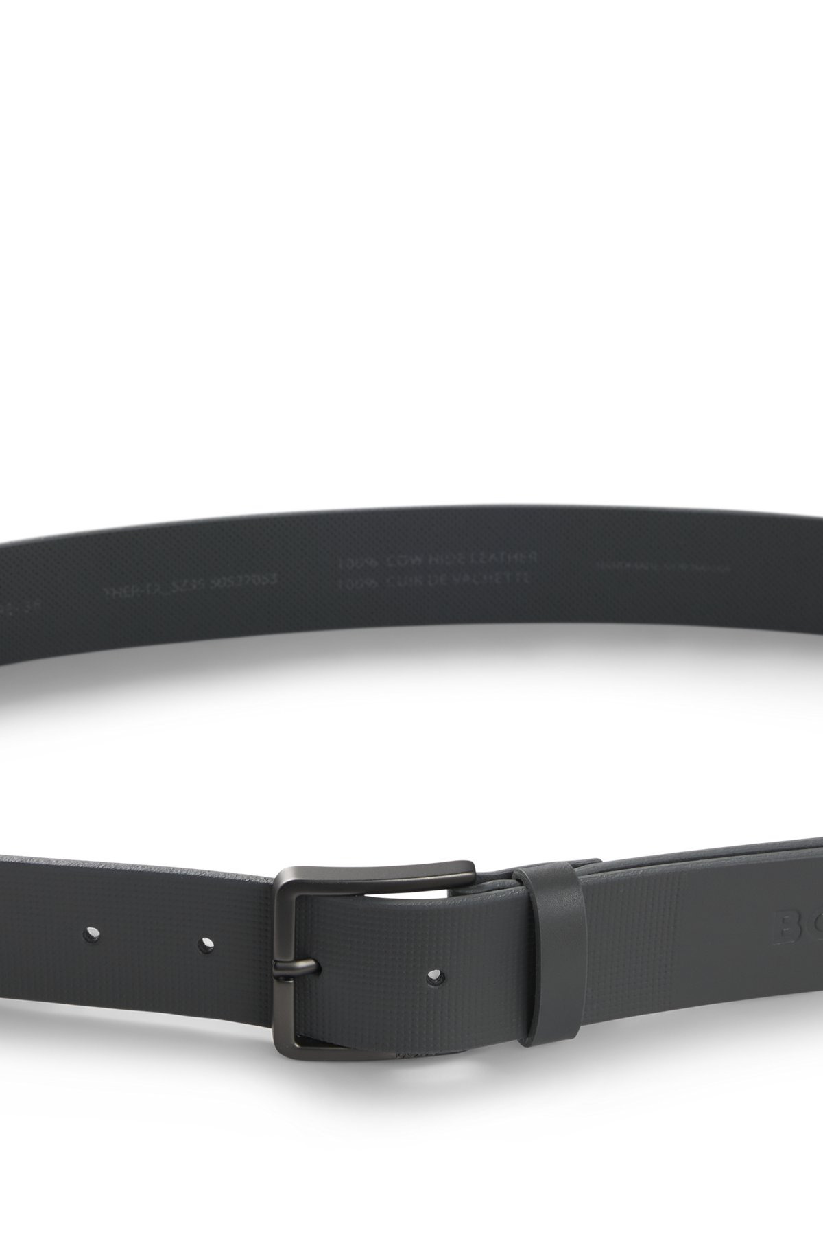 ITALIAN-LEATHER BELT WITH EMBOSSED STRUCTURE - 4