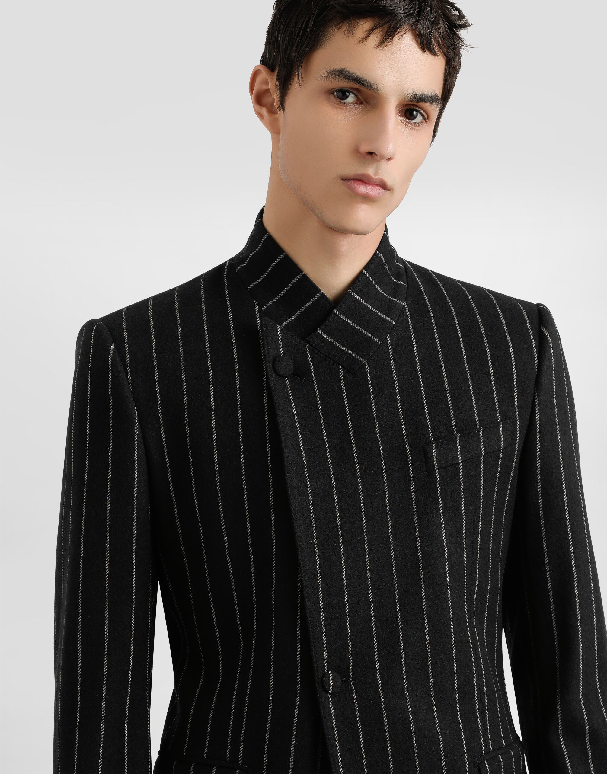 Single-breasted sicilia jacket in stripedwool - 4