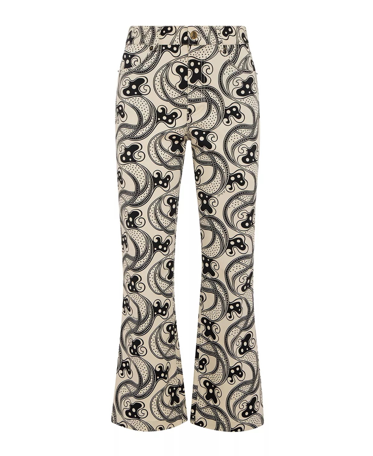 The Cropped Flare Jean Aperol White/Black - 3