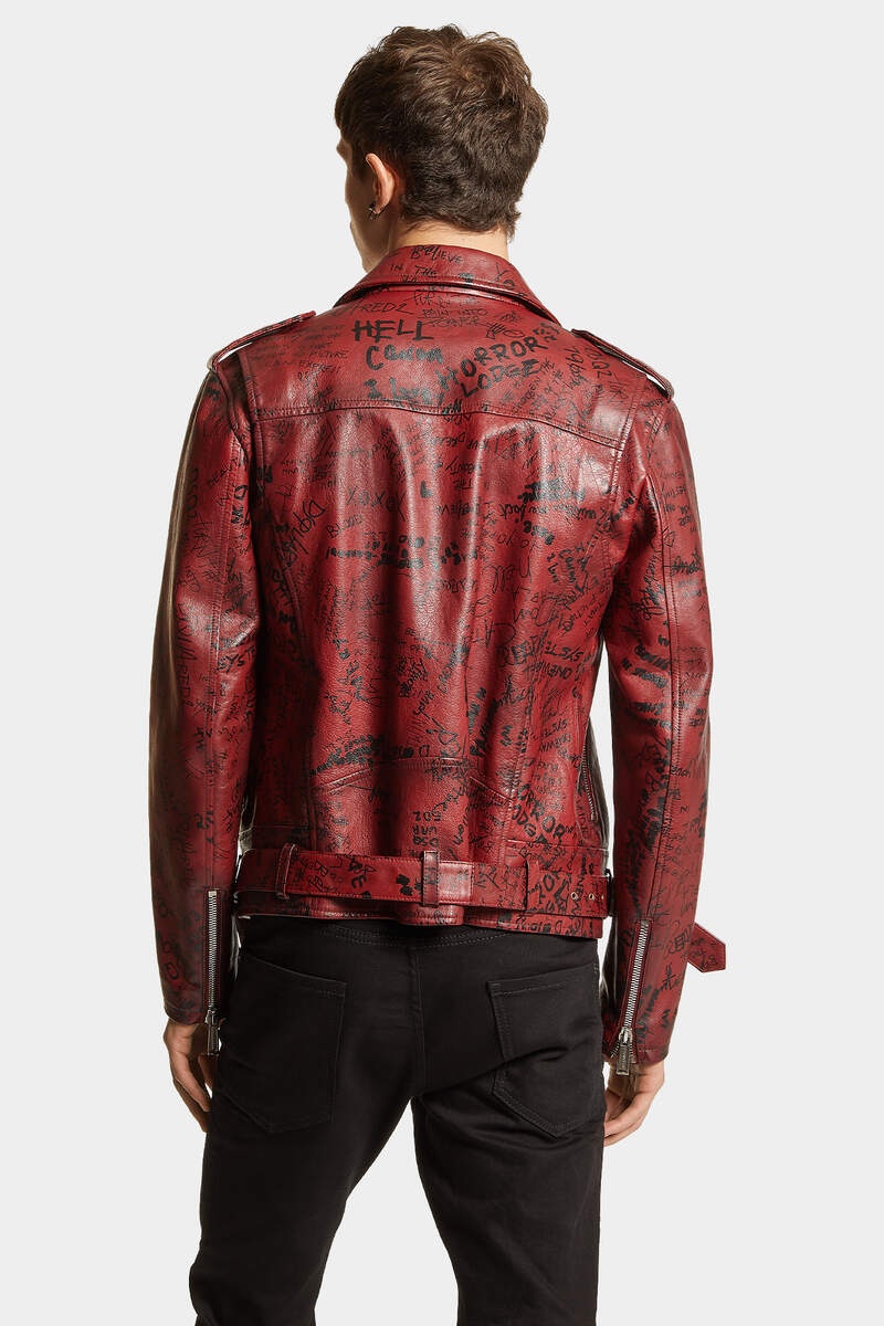 GRAFFITI LEATHER JACKET - 4