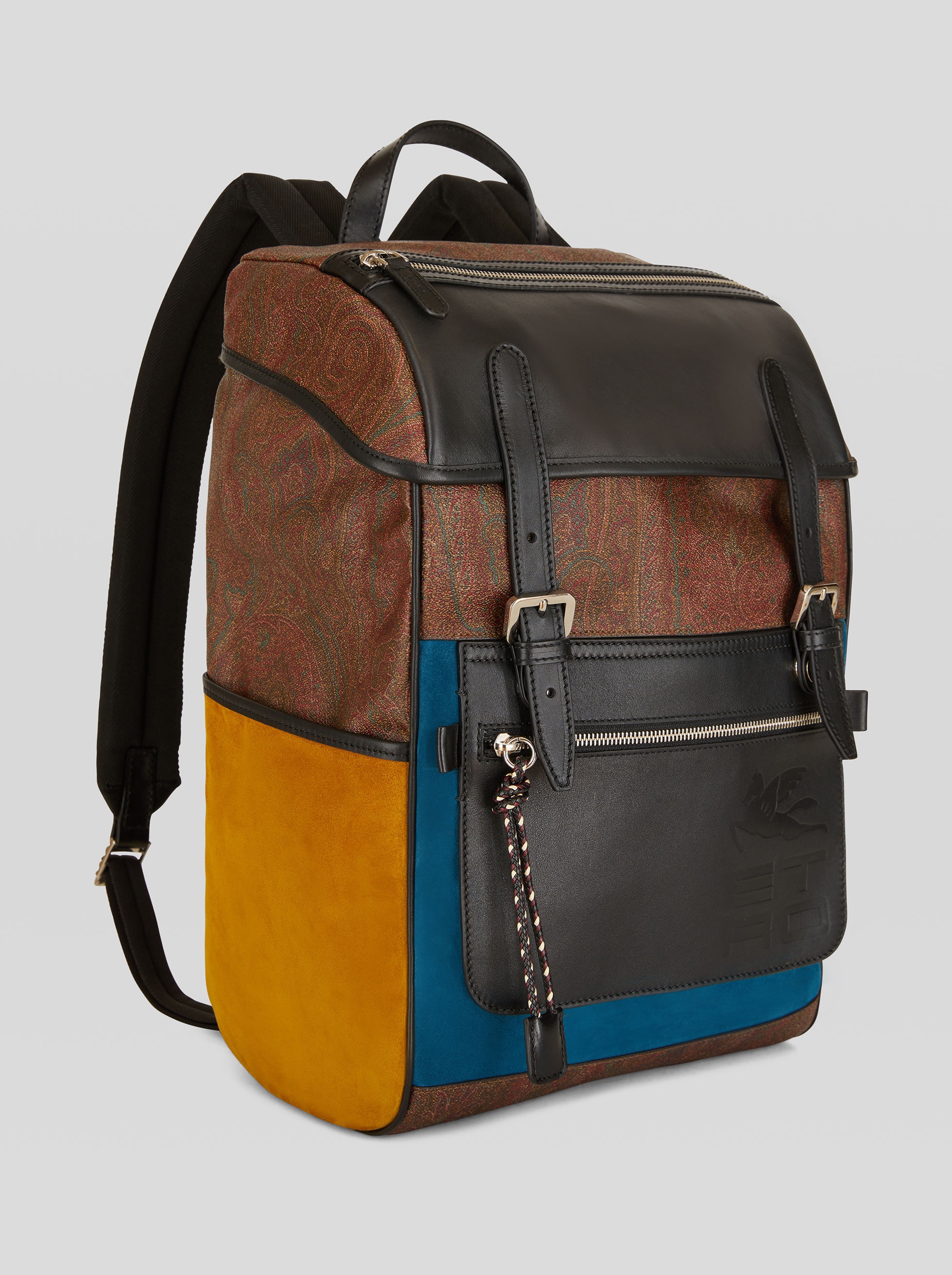 PATCHWORK BACKPACK WITH ETRO CUBE LOGO - 5