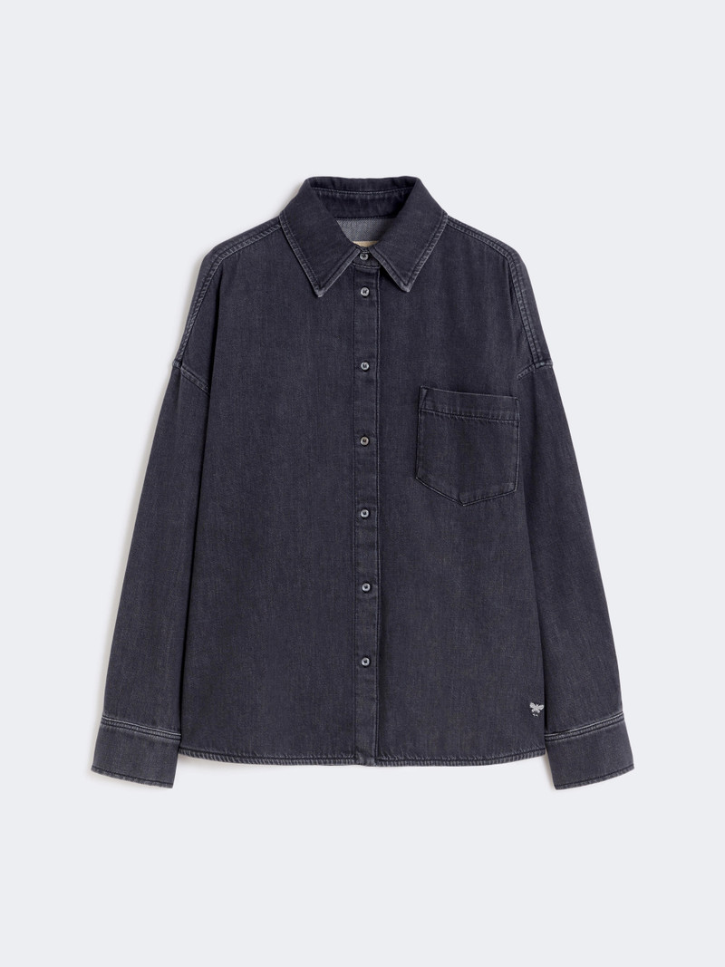 FOGGIA Cotton denim shirt - BLACK 1