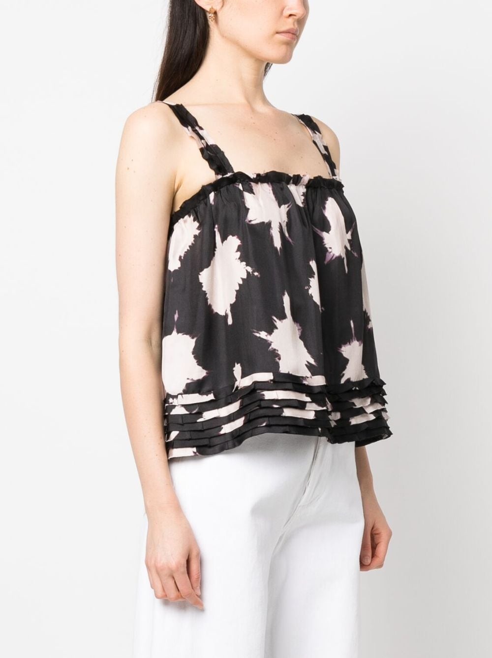 Sera prismatic shape-print silk top - 3