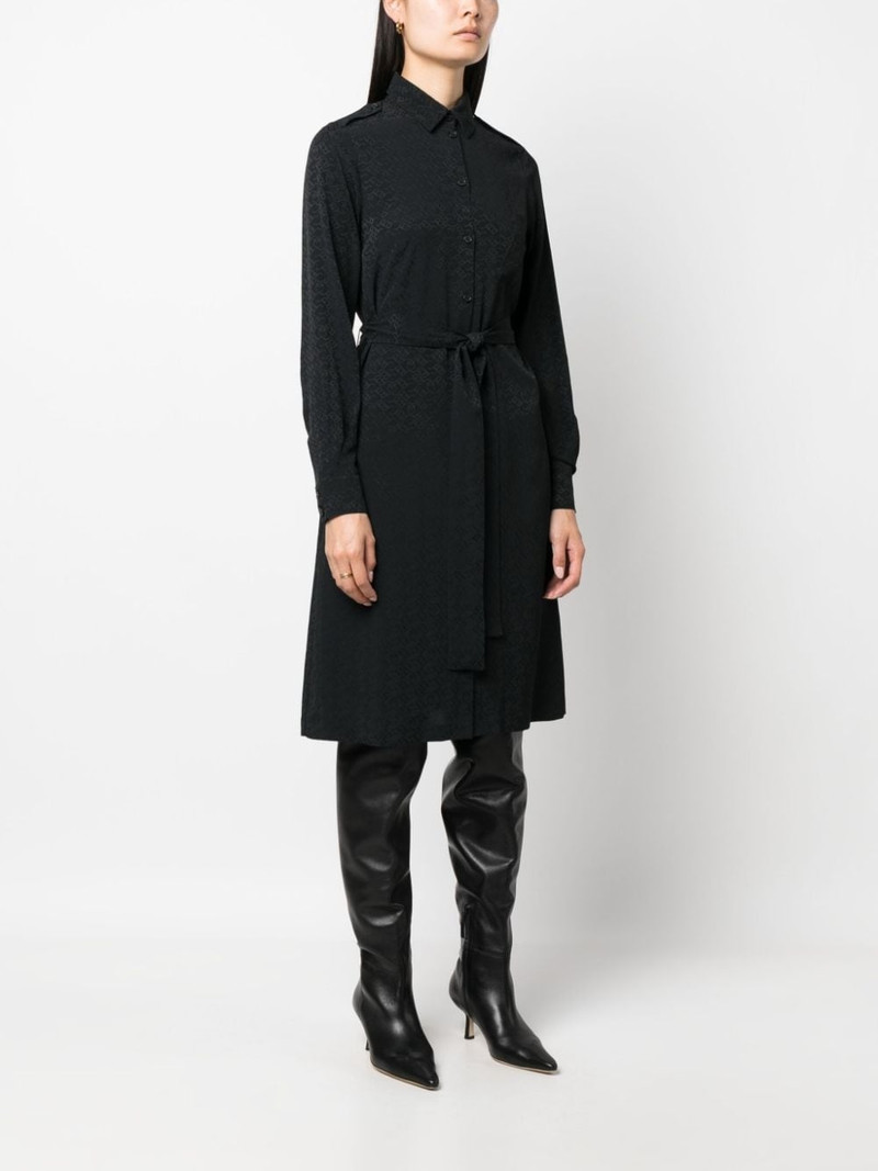 monogram-pattern belted shirtdress 3