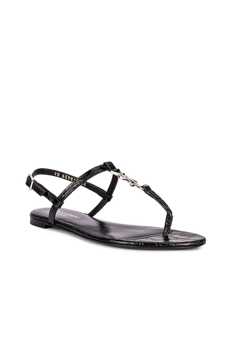 Cassandra Embossed Croc Flat Sandals - 3